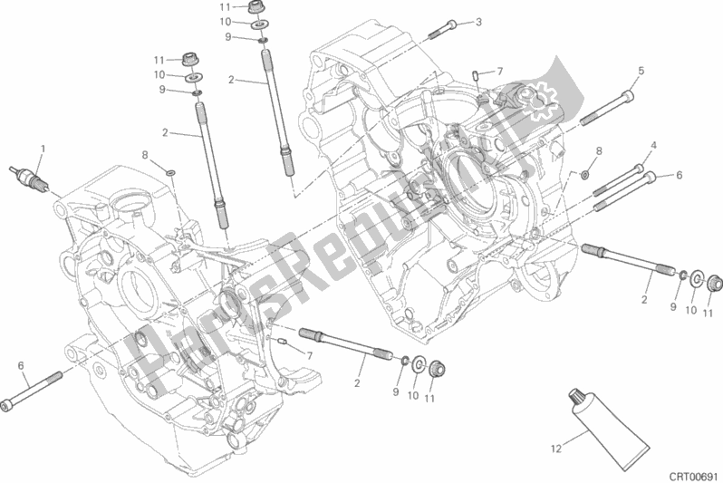 Todas las partes para 10a - Par De Semicárter de Ducati Multistrada 1200 Enduro Touring Pack Brasil 2019